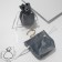 Velvet bag with bead, 10 × 15 cm, gray color