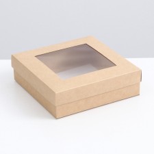 The box is folding, the lid is, with the window, craft, 20 x 20 x 6 cm