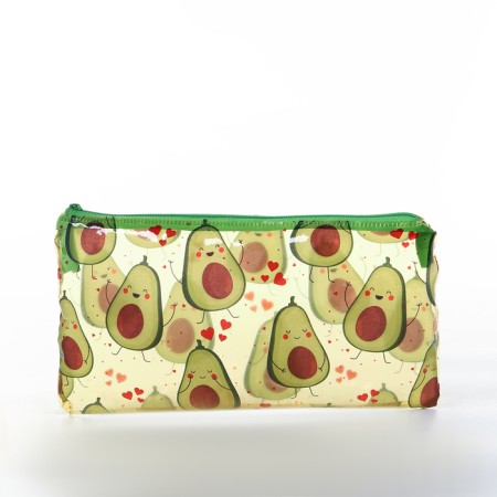 Cosmetic bag-penete on zipper, PVC, green color-2