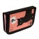 Penal 1 section, 130 x 210 x 40 mm, 2 folding strips, fabric, calligrata top, Content "cat", black