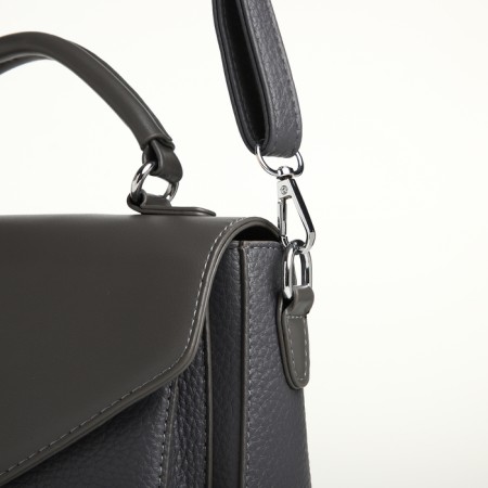 Women's bag on the Textura valve, small size, dark gray color-7