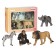 A set of wild animals Konik: lion, chimpanzees, elephant, zebra