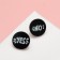 Acryl Earrings “yes/no” pusets, black and white color in silver