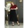 Female dress, size 52, black color, burgundy