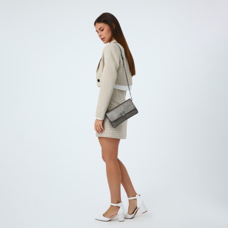 Bag-clate on magnet, long belt, bronze color-1