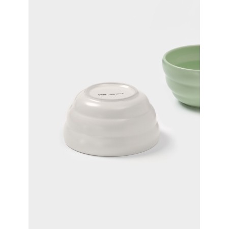 Saladniki of the “Zephyr” shade, 700 ml, D = 15.5 cm, set 2 pcs, ceramics, white, green-4