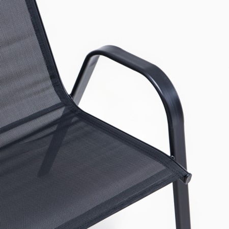 Set of garden furniture: table + 2 stools, textile, black, maximum load 120 kg-6