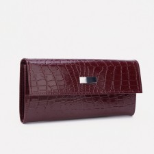 Women's wallet on the Textura button, burgundy color