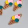 Decor for creativity Metal, enamel "Horn with ice cream" Gold 2.5x1.2 cm