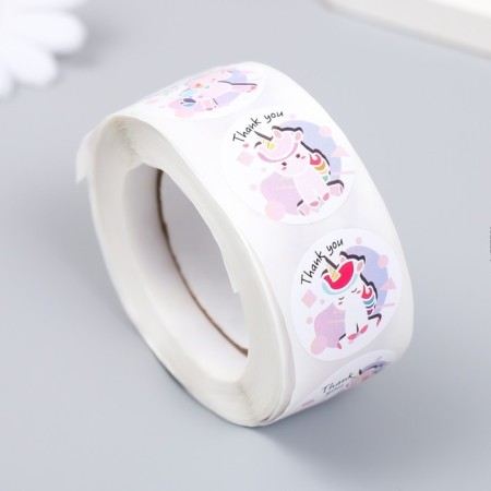 Stick Paper "Unicorn. Gratitude" d = 2.5 cm 500 pcs in a roll 3x6.5x6.5 cm-1