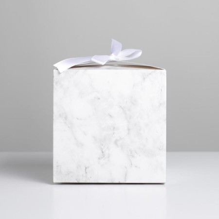 Gift folding box, packaging, “marble”, 12 x 12 x 12 cm-2