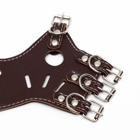Muzzle of pressed leather adjustable, No. 3, DN 6.8 cm, ohm 21-28 cm, brown-9
