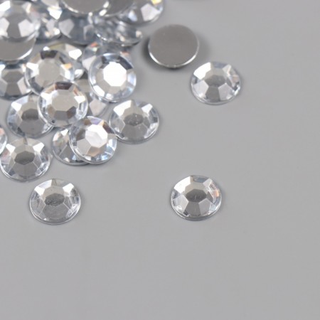 Decor for creativity plastic "Rhinestones Round. Transparent" (set 40 pcs) 1x1 cm