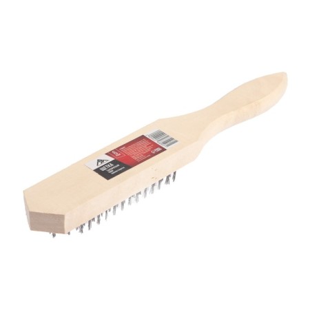 Metallic manual scrap brush, wooden handle, 6-row