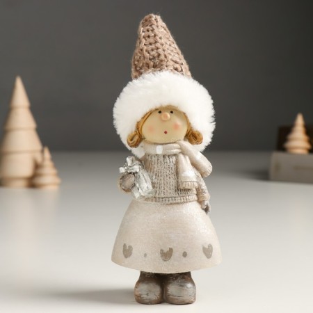 Souvenir Polystone "Baby/Baby in a knitted outfit, with a gift" MIX 4x5x16 cm-1