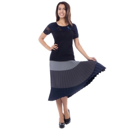 Women's skirt, size 42, gray, blue color