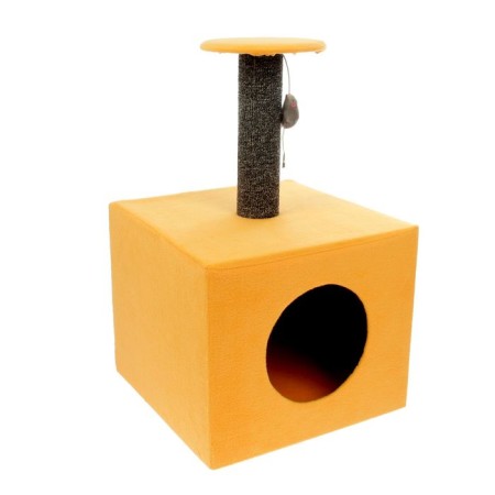 Clamp "Column", a cube with a site, 35 x 30 x 85 cm, a mix of flowers