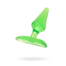 Anal plug, ABS plastic, green color, 6.5 cm, D = 2.5 cm
