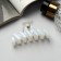 Hair crab "Pearl" zig-zag, 7 cm, white