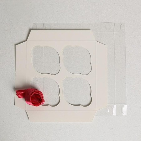 Capcake box, confectionery packaging, 4 cells "Congratulations", 16 x 16 x 10 cm-4