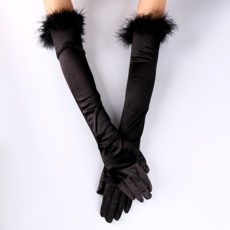 Carnival accessories with feathers, black color-2