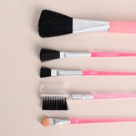 A set of makeup brushes, 5 objects, pink color-3