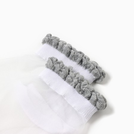 Women's socks glass minku "flowers", white color, size 36-37 (23 cm)-3