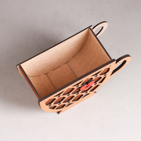 Kashpo wooden 18.3 × 8.1 × 11 cm Unique "Cup of tea, with heart", sea-2