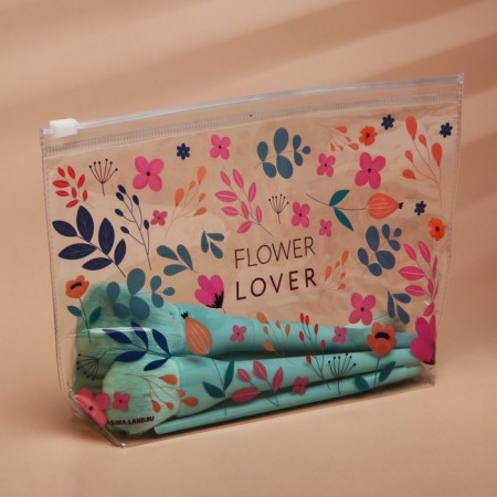 Cosmetic bag of transparent PVC 21 x2 x14 cm "Flower Lover"-1