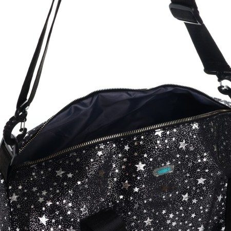 Bag children's sports plush for a girl with sparkles "Stars" black-8