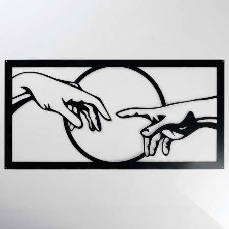 Metal panel "hand to hand" 60x30 cm-1