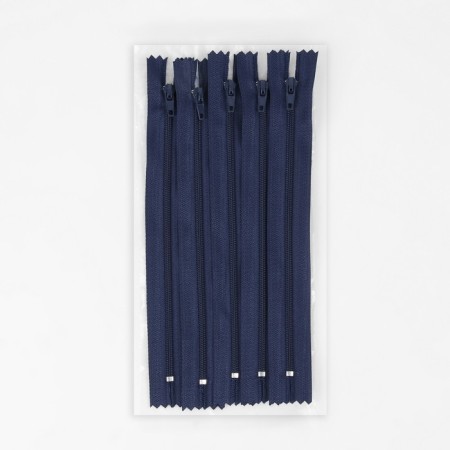 Lightning "Spiral", No. 3, non-proceeding, automatic lock, 18 cm, dark blue color-2
