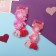 Hair elastic band "Lace" (set 8 pcs) voluminous flower mix, pink