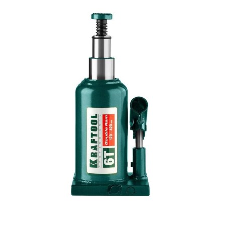 Bottle-bottle jack Kraftool Double RAM 43463-6, two-stage, rise 170-420 mm, 6 tons-2