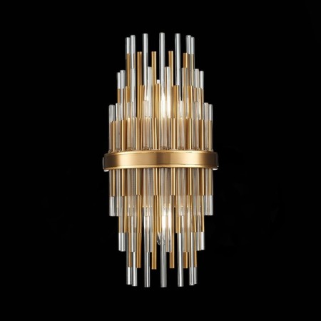 Sconces st. SL1628.301.02. TERAMO. 2x40 watts, E14, 20x43 cm, brass color-1