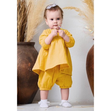 Summer set for a girl, height 98 cm, yellow color