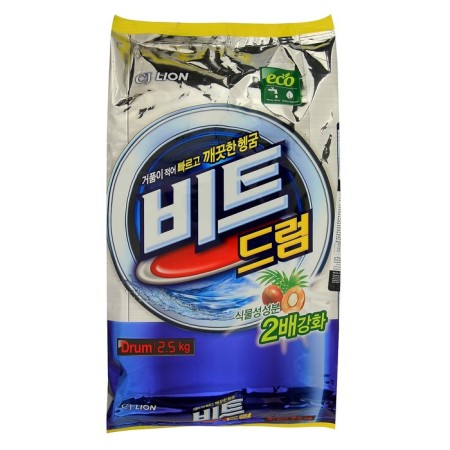 CJ Lion BEAT DRUM Washing Powder with Palm Extract, Automatic, Doy-Pak, 2.5 kg-1