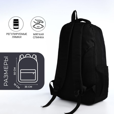Male backpack on a zipper, a laptop compartment, a USB connector, a suitcase mount, black color is black-1
