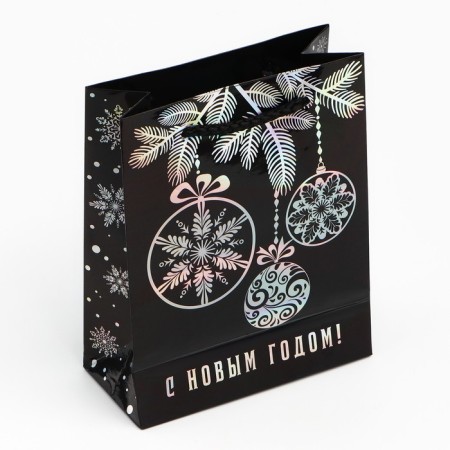 Holographic vertical package “Happy New Year”, S 12 x 15 x 5.5 cm, New Year-3