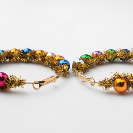 New Year! Road earrings "New Year" circle, color in gold-3