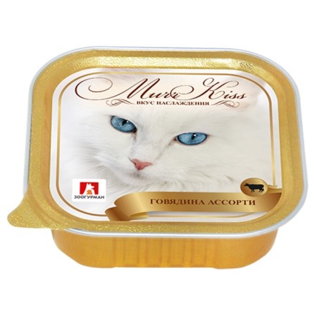 Wet food "Zooogurman" Murrkiss for cats, beef assorted, lamister, 100 g