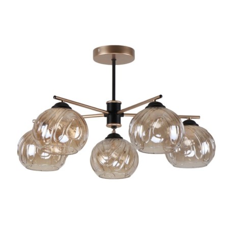 Lamp Ceiling Economy light 13116/5B CPGD+MBK BR, 5x60W, E27, 35x58x58 cm, gold color