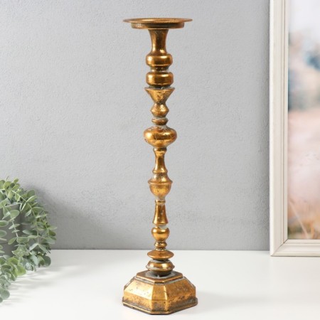 Summary Metal for 1 candle "Faust" aged bronze 11x11x48.5 cm-1