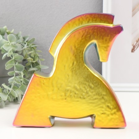 Souvenir Ceramics "Bending Horse" Green Chameleon 5x20.5x20.5 cm