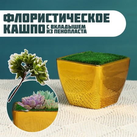 Floristic Kashpo "Axel" gold, 5.5x5x5cm