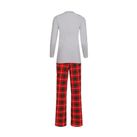 Pajama New Year's Women's KAFTAN "Santa", red/gray color, size 48-50-11