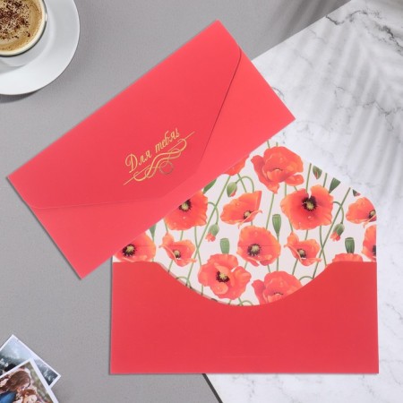 Envenue for money "for you!" Soft Tach, embossing, red color, 9x19 cm