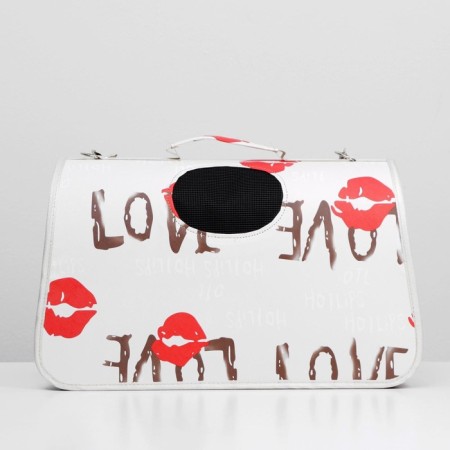 Bag - Animal Carriage "Love", size m, white, 45 x 21 x 27 cm,-2