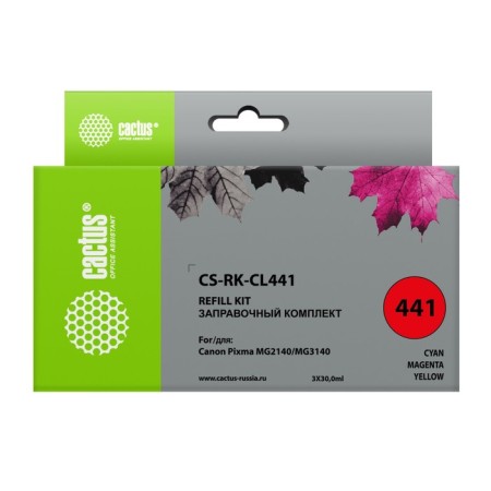 Cactus CS-RK-CL441 ink set for Canon MG2140/MG3140, 3x90 ml, multi-colored