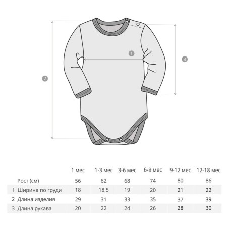 Body with a long sleeve, height 56 ​​cm-3